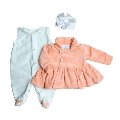 Imagem de Macacão Longo de Plush para Bebê Eloá Rosê 03 peças