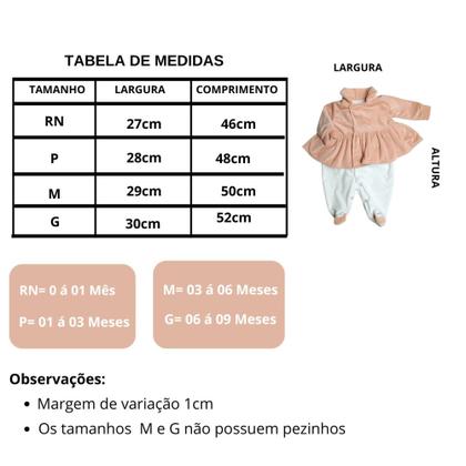 Imagem de Macacão Longo de Plush para Bebê Eloá Rosê 03 peças