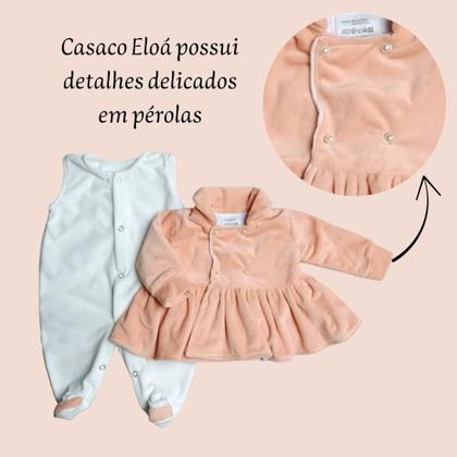 Imagem de Macacão Longo de Plush para Bebê Eloá Rosê 03 peças