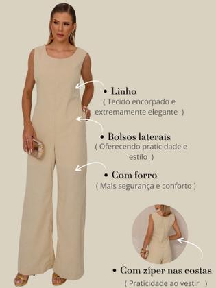 Imagem de Macacão Longo Feminino com Design Amplo e Bolsos Elegantes