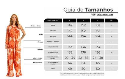 Imagem de Macacão Longo Pantalona Um Ombro Só Laranja Estampa Paisley Yacamim P2