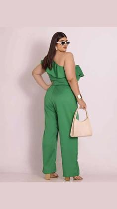 Imagem de Macacão longo Verde ombro único