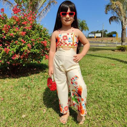 Imagem de Macacão Macaquinho Infantil Juvenil Menina Primavera Verão