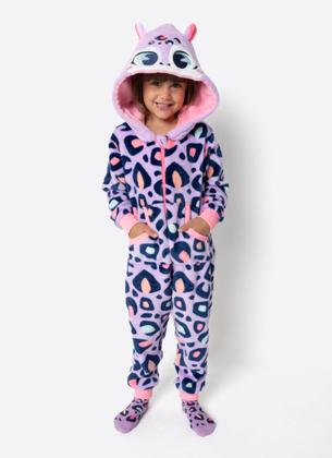 Imagem de Macacão Manga Longa Soft Menina Onça LAVANDA