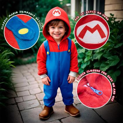 Imagem de Macacão Nintendo Super Mario Bros. - Manga Comprida - Tamanho 5/6