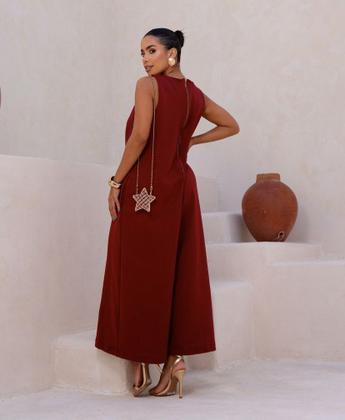 Imagem de Macacão Over Size Decote V em Moletom