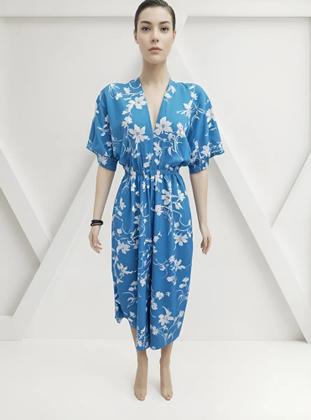 Imagem de Macacão pantacourt feminino estampado crepe