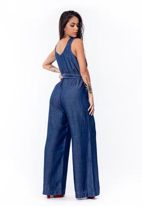 Imagem de Macacão Pantalona Sem Elastano Com Detalhe de Argola 