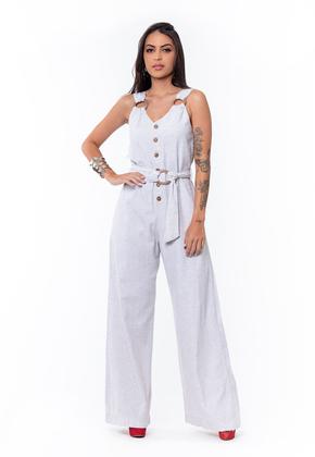 Imagem de Macacão Pantalona Sem Elastano Com Detalhe de Argola 