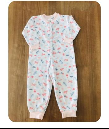 Imagem de Macacão pijama infantil inverno 100% algodão flanelado