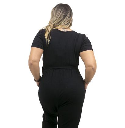Imagem de Macacão Plus Size Gestante e Pós Parto Manga Curta em Viscolycra Linda Gestante