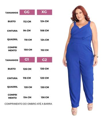 Imagem de Macacão Plus Size Longo Curvy Transpassado de Alça Versátil