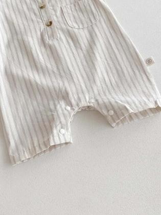 Imagem de Macacão Sem Mangas Estilo Coreano Para Bebê Recém-Nascido Com Chapéu Conjunto De Duas Peças 0-24