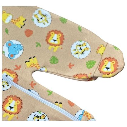 Imagem de Macacão Zíper Bebê Malha Suedine 100% Algodão Safari Marrom