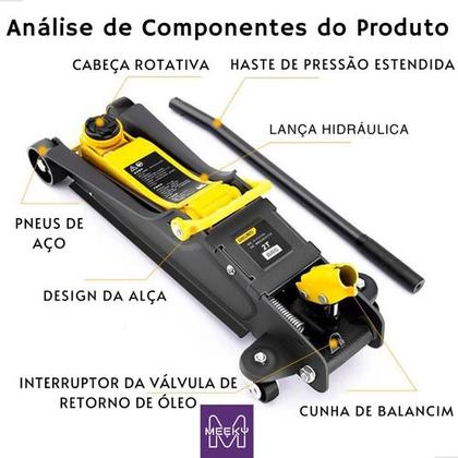 Imagem de Macaco Hidráulico 2 Toneladas Tipo Jacare Meeky Com Maleta