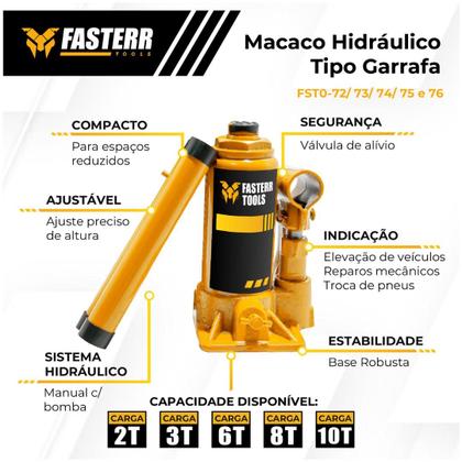 Imagem de Macaco Hidráulico Garrafa 2 Toneladas FST072 Fasterr