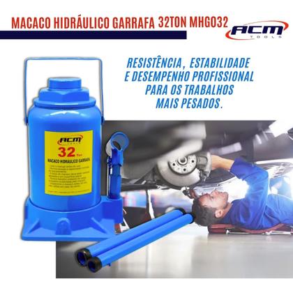 Imagem de Macaco Hidráulico Garrafa 32Ton MHG032 ACM TOOLS