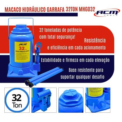 Imagem de Macaco Hidráulico Garrafa 32Ton MHG032 ACM TOOLS