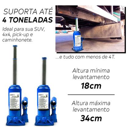 Imagem de Macaco Hidráulico Garrafa 4t Portátil Tech One 4 Toneladas