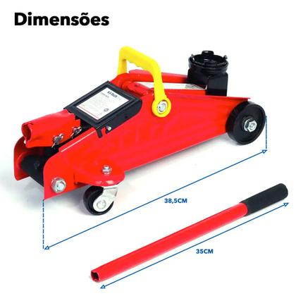 Imagem de Macaco Hidráulico Jacaré Vectra 2006 2007 2008 2009 2010 2011 2T Ton Toneladas Alavanca Fácil Uso Manuseio Portátil