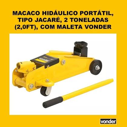 Imagem de Macaco Hidráulico Portátil Tipo Jacaré 2 Toneladas (2.0 Tf) com Maleta Vonder