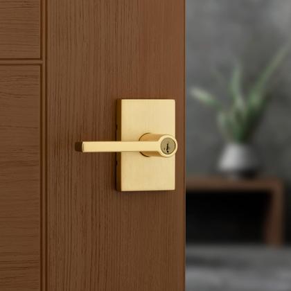 Maçaneta de porta Kwikset Halifax Entry com fechadura e chave em