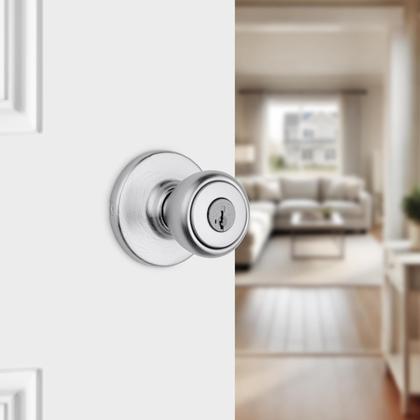 Imagem de Maçaneta de porta Kwikset Tylo Entry com fechadura e chave SmartKey Security