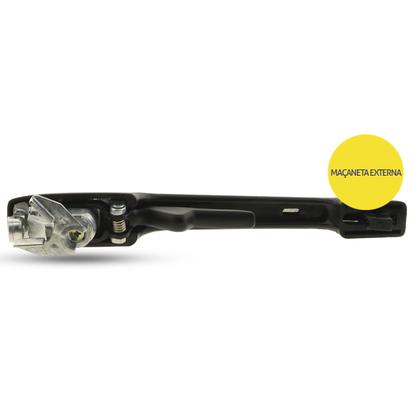 Imagem de Maçaneta Externa da Porta Dianteira Com Chave Nylon Com Friso Cromada Gol Voyage G1 1987 a 1995 Santana Quantum G1