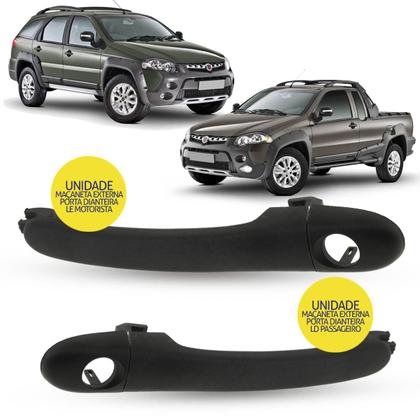 Imagem de Maçaneta Externa da Porta Dianteira Com Furo Fiat Idea 2011 a 2016 Palio 2004 a 2020 Siena 2005 a 2016