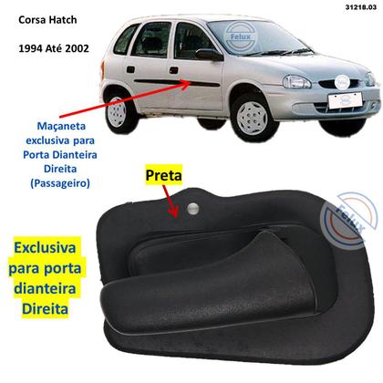 Imagem de Maçaneta Interna Corsa Hatch 94-02 Dianteira Direita Preta