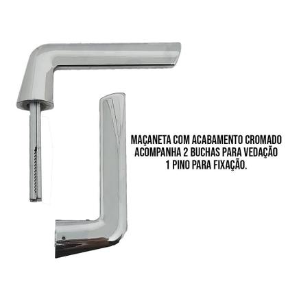 Imagem de Maçaneta P/Porta Fechadura Modelo Alavanca Cromada Universal