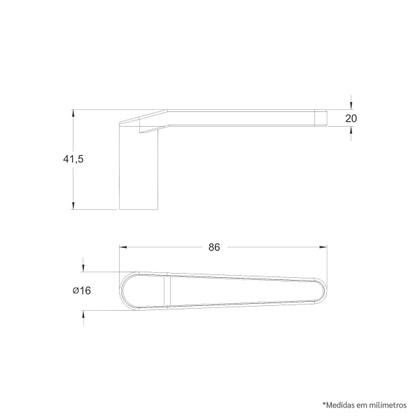 Imagem de Maçaneta Simples Reta Para Fechadura Porta Stam 03 - Preto