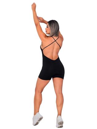 Imagem de Macaquinho Academia Fitness Alcinha Com Bojo Removivel Preto