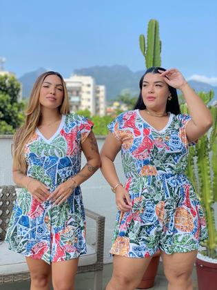 Imagem de Macaquinho Balonê Azulejinhos