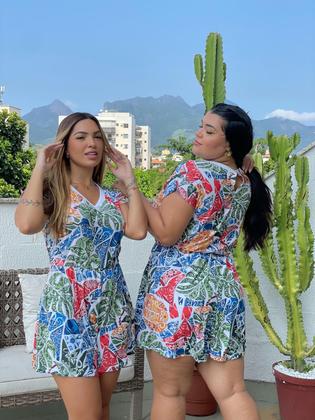 Imagem de Macaquinho Balonê Azulejinhos