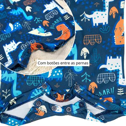 Imagem de Macaquinho Bebê Praia Com Capuz E Zíper Proteção Uv M/longa