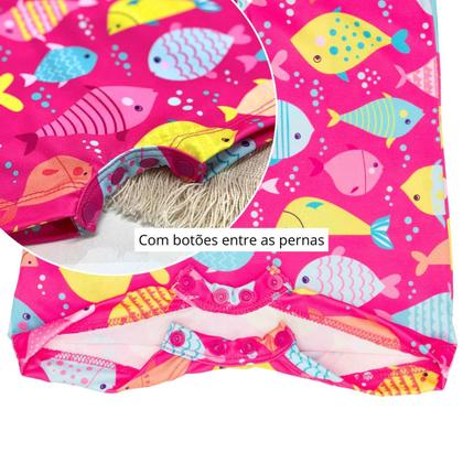 Imagem de Macaquinho Bebê Praia Com Capuz E Zíper Proteção Uv M/longa