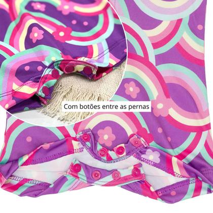 Imagem de Macaquinho Bebê Praia Com Capuz E Zíper Proteção Uv M/longa