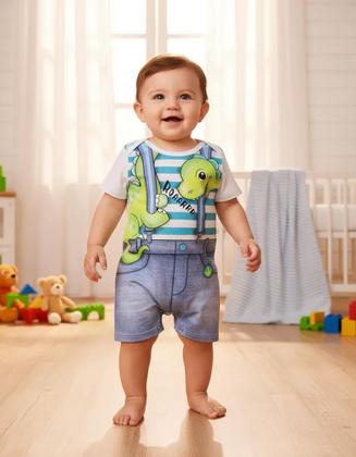 Imagem de Macaquinho Bebe Tamanho G Menino Verão WRK