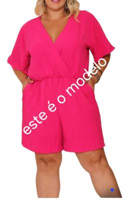 Imagem de Macaquinho feminino plus size crepe duna