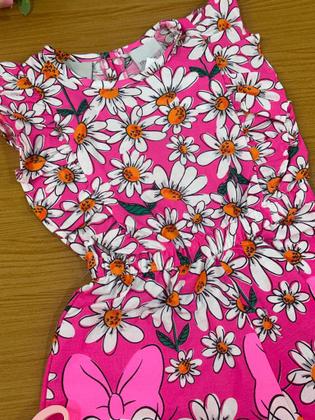 Imagem de Macaquinho Infantil Momi Verão Rosa Margarida