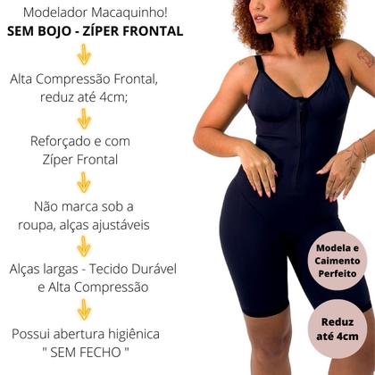 Imagem de Macaquinho Modelador Sem Bojo C/Ziper Alta Compressão 350921