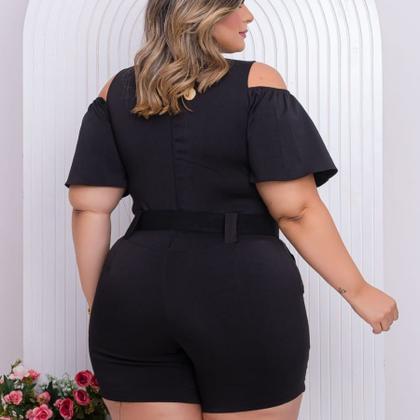 Imagem de Macaquinho Plus Size Com Cinto Roupas Femininas 48 ao 52 0023