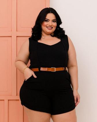 Imagem de Macaquinho Plus Size Feminino com Cinto 0448