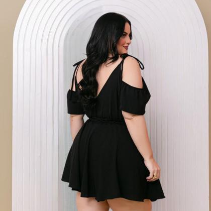 Imagem de Macaquinho Plus Size Feminino Rodado Short Saia Cigana 0562