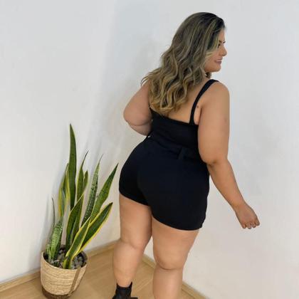 Imagem de Macaquinho Plus Size Short Saia Strass Moda Plus Size 0654