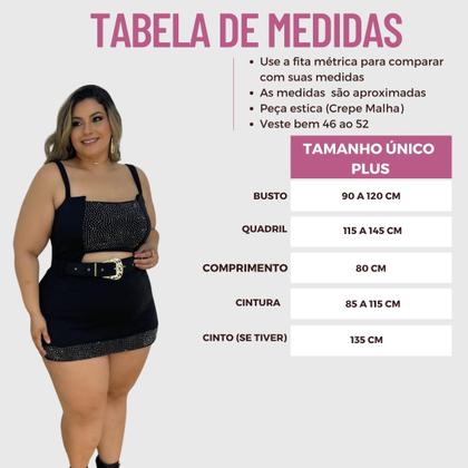 Imagem de Macaquinho Plus Size Short Saia Strass Moda Plus Size 0654