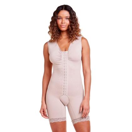 Imagem de Macaquinho Regata Feminino Plié Control Abertura Frontal com 2 Regulagens Colchetes Forrados Emana