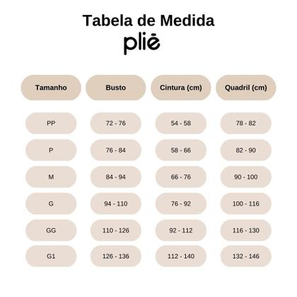 Imagem de Macaquinho Regata Feminino Plié Control Abertura Frontal com 2 Regulagens Colchetes Forrados Emana