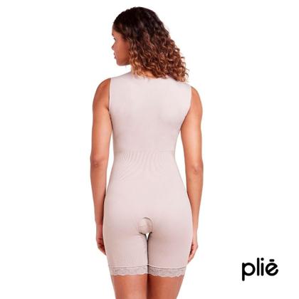 Imagem de Macaquinho Regata Feminino Plié Control Abertura Frontal com 2 Regulagens Colchetes Forrados Emana